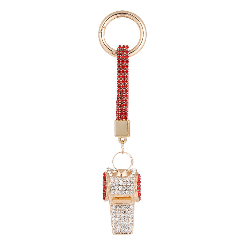 Wholesale Zinc Alloy Diamond Whistle Keychain